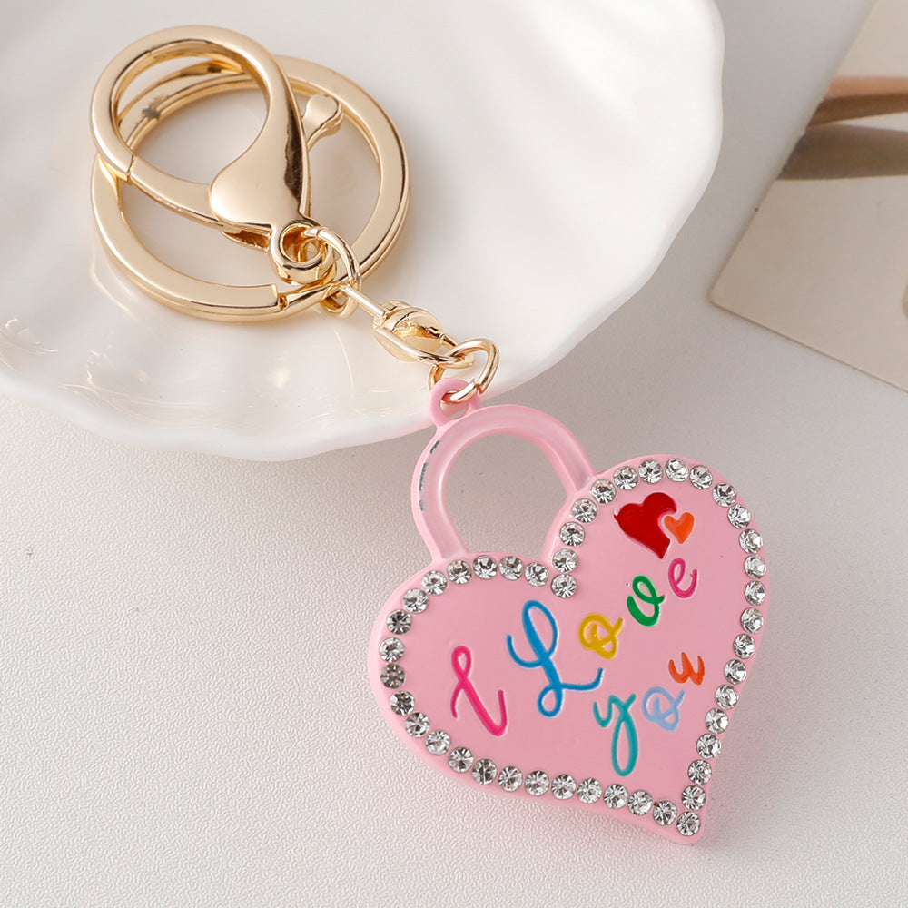 Wholesale Creative Cute Cartoon Peach Heart Metal Keychains